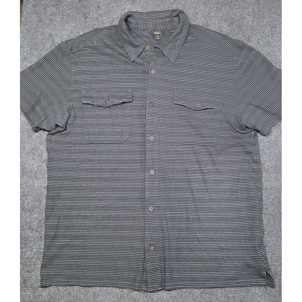 Royal Robbins Shirt Men XL Striped Short Sleeve Button Front Outdoor Casual